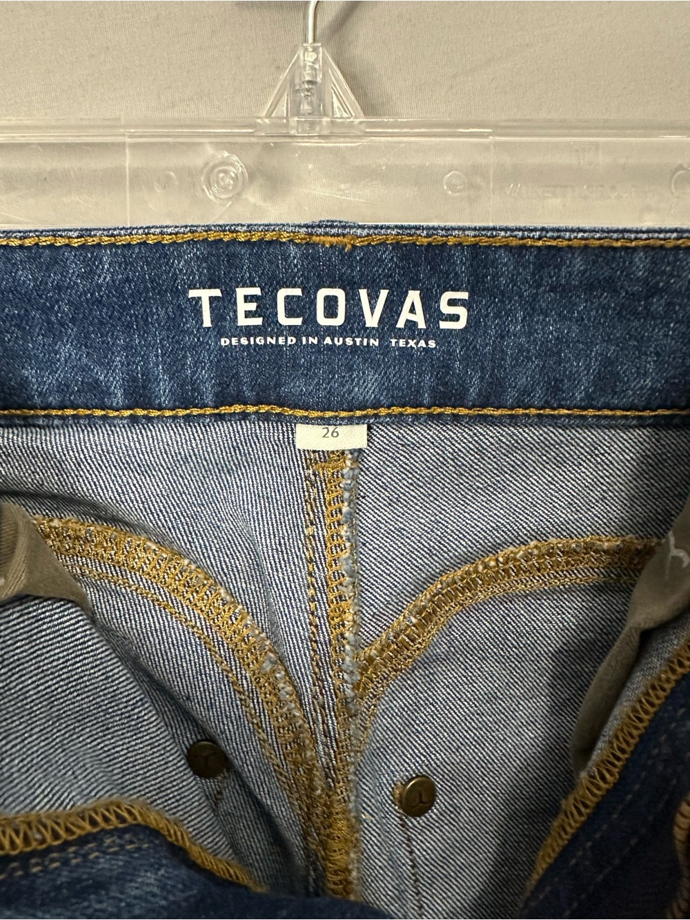 Tecovas Women’s 26 Straight-Leg Jeans in Blue Denim - Picture 4 of 7
